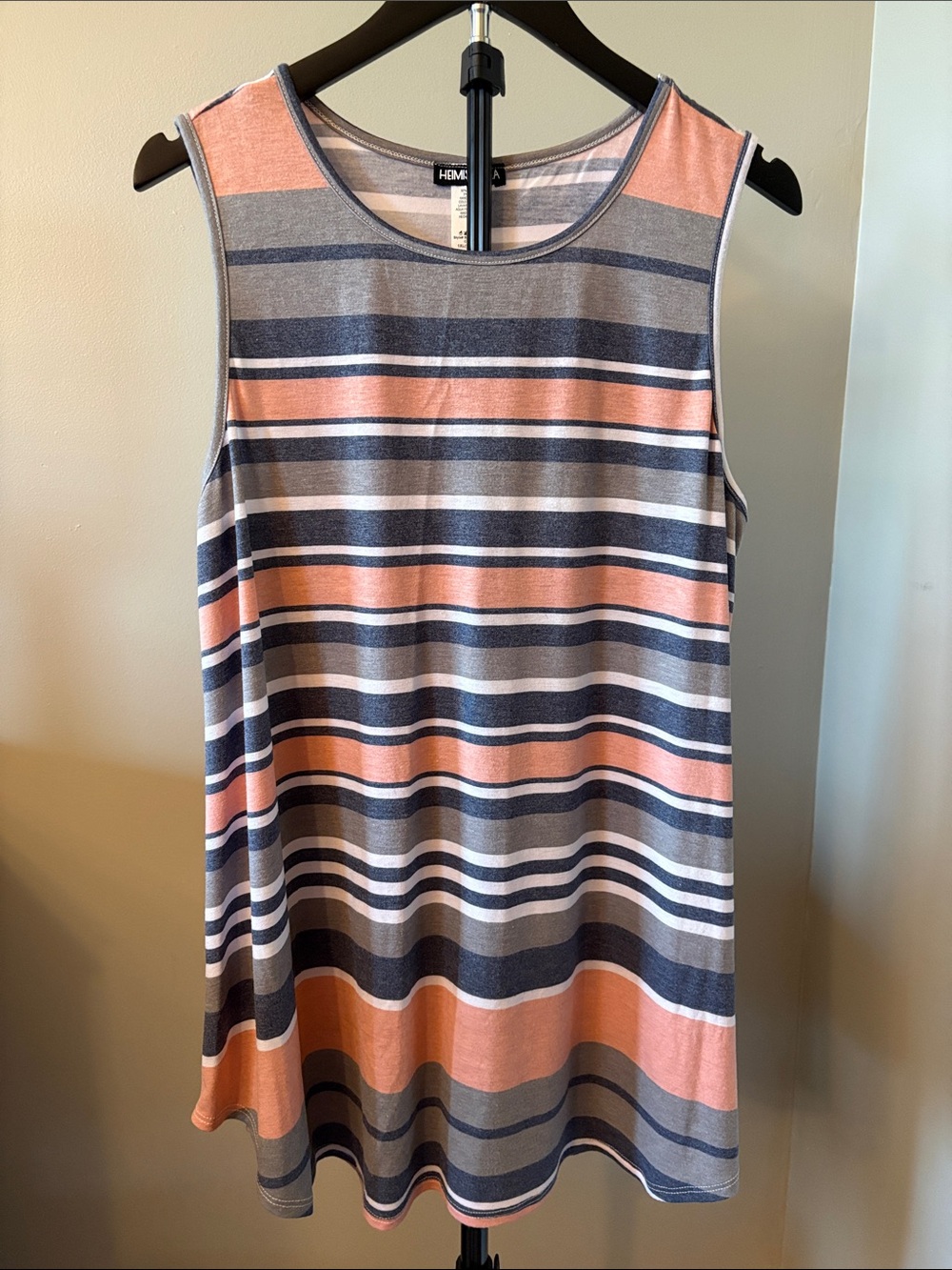Hemish USA Size 1x Striped Sleeveless Tank Top, NWOT